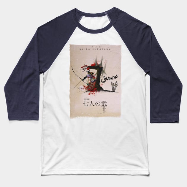 Seven Samurai Baseball T-Shirt by mattskilton